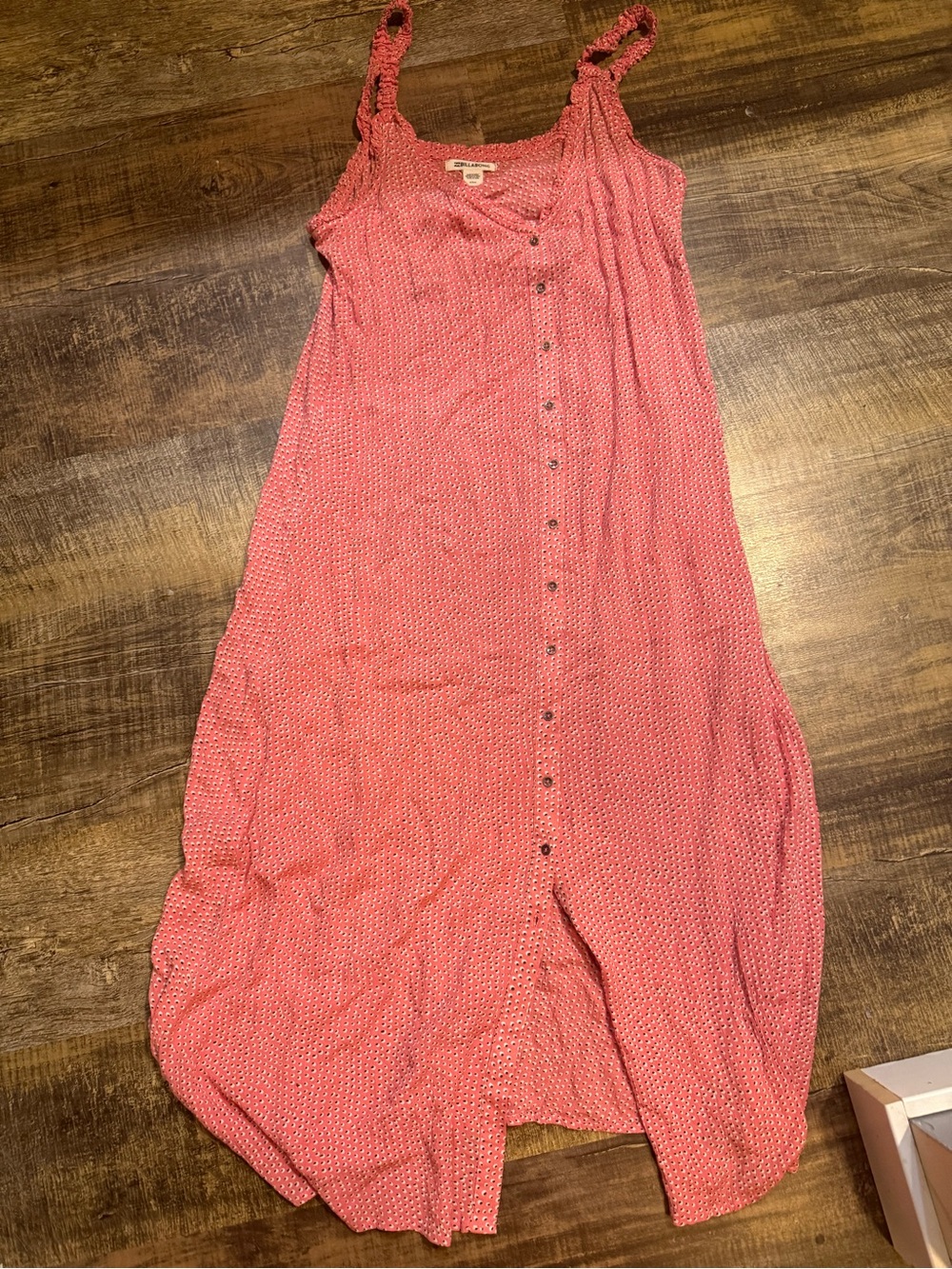 Billabong Coral Button-Down Maxi Dress